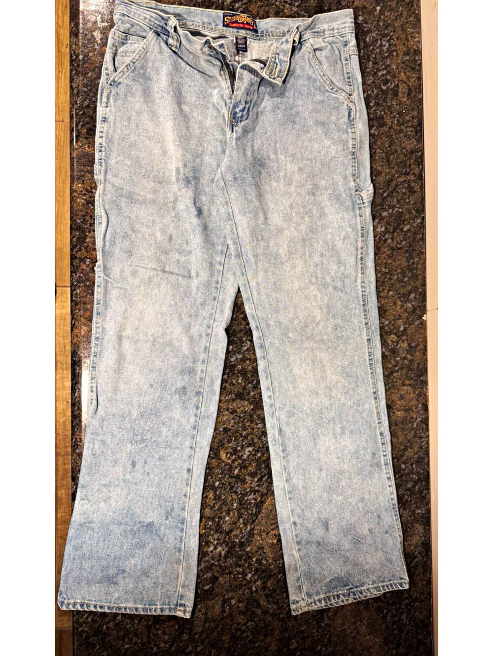 Vintage Steve & Barry's Denim Carpenter Jeans 31x34 Blue Cotton Distressed